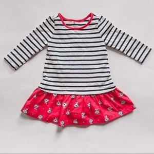 Long Sleeve Baby Girls Dress - blue and pink